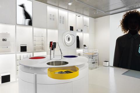 Interior of Nothing store in Soho, showing products and display